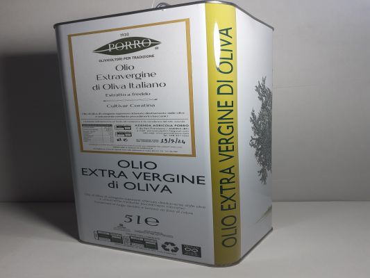 5 litri di olio extravergine di oliva cultivar coratina