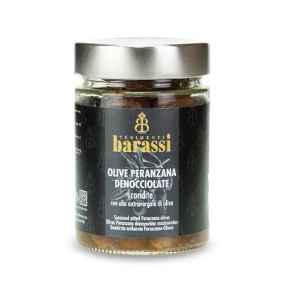 OLIVE PERANZANA DENOCCIOLATE IN OLIO EXTRAVERGINE D’OLIVA